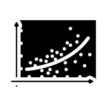 Regression graph machine learning glyph icon vector illustration 스톡 일러스트