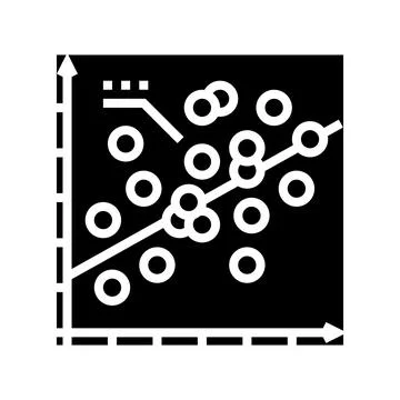 Regression graph machine learning glyph icon vector illustration Stock Illustration