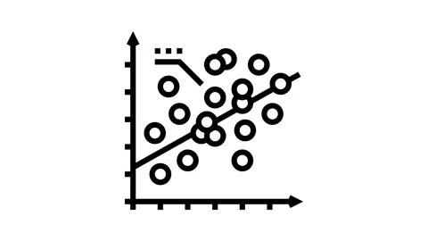 Regression graph machine learning line icon animation 스톡 동영상 326125551