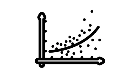 Regression graph machine learning line icon animation Stock Footage 326751870