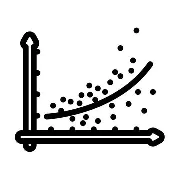 Regression graph machine learning line icon vector illustration 스톡 일러스트