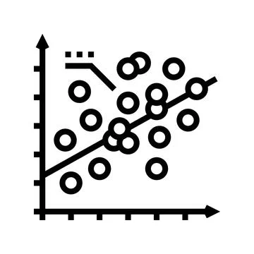Regression graph machine learning line icon vector illustration イラスト素材