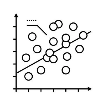 Regression graph machine learning line icon vector illustration 스톡 일러스트