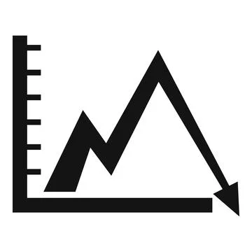 Regression icon, simple style Stock Illustration