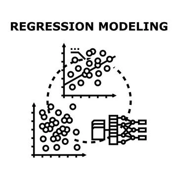 Regression modeling performing data analysis and prediction イラスト素材