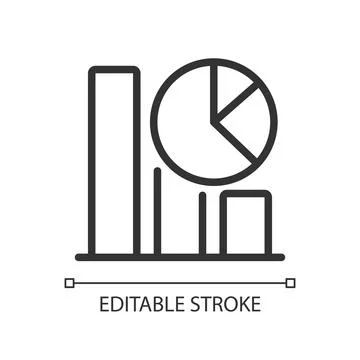 Regression part of data mining linear pixel perfect icon Stock Illustration