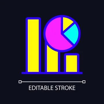 Regression part of data mining RGB color pixel perfect icon for dark theme Illustrazione stock