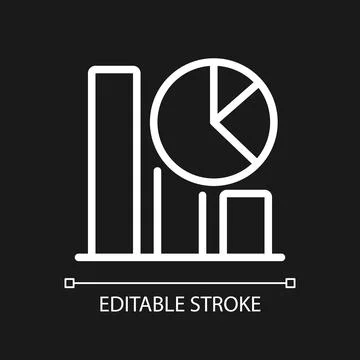 Regression part of data mining white linear pixel perfect icon for dark theme Stock Illustration