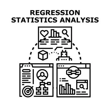 Regression statistics analysis data modeling and prediction Ilustración de archivo