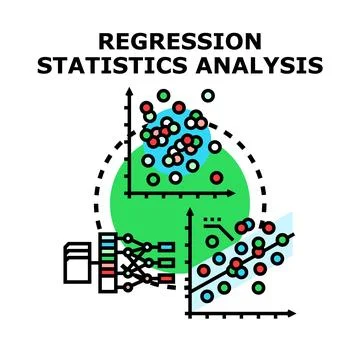 Regression statistics analysis vector concept illustration Stock Illustration
