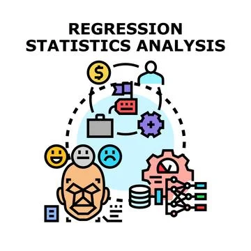 Regression statistics analysis vector concept illustration Stock Illustration