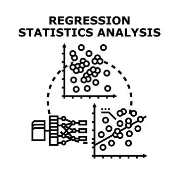 Regression statistics analysis vector concept illustration Stock Illustration