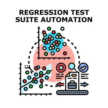 Regression test suite automation concept performing analysis イラスト素材