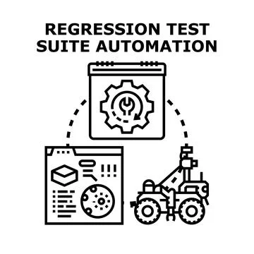 Regression test suite automation software development concept 库存插图