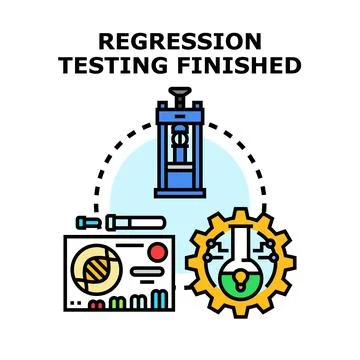 Regression testing finished process complete concept Stockillustratie