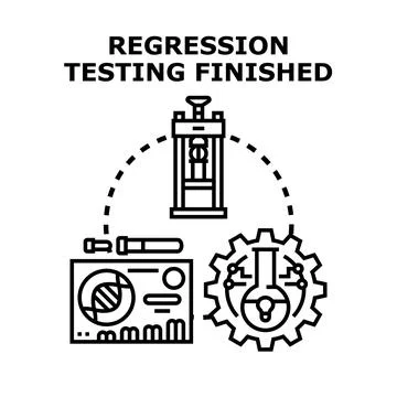 Regression testing finished process complete concept Stock Illustration