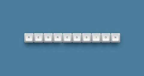 Regression text on a 3d keyboard button with shadow concept series Stockillustratie