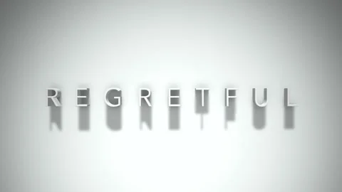 Regretful 3D title animation with shadows on a white background Stock Footage 297801790
