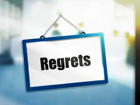 Regrets text sign Stock Illustration