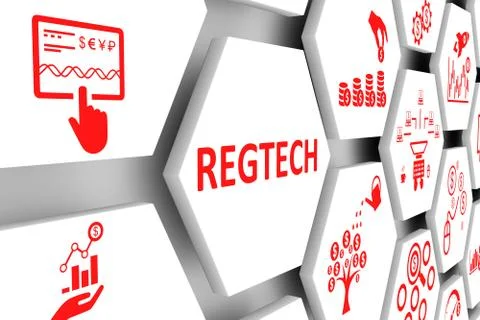 REGTECH concept cell background 3d illustration Stock Illustration