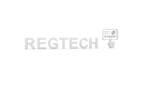 REGTECH concept white background 3d render illustration Stock Illustration