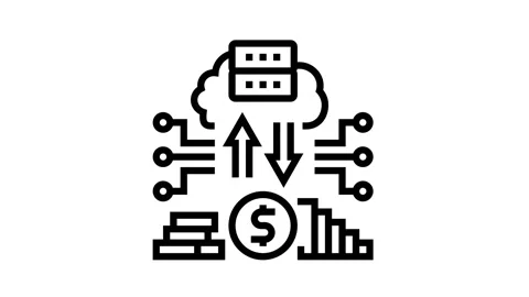 Regtech electronic equipment line icon animation Stock Footage 224309342