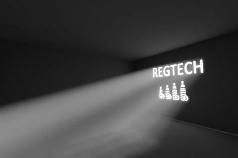 REGTECH rays volume light concept 3d illustration Stock Illustration