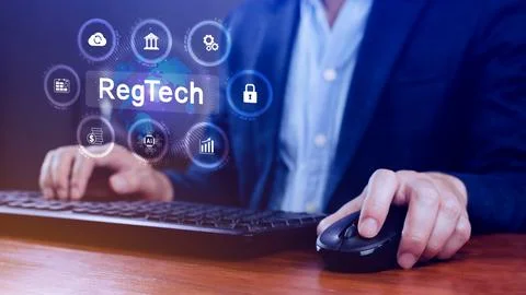 Regtech, Regulatory technology concept, management of regulatory processes .. Stock Photos