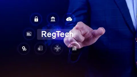 Regtech, Regulatory technology concept, management of regulatory processes .. Stock Photos