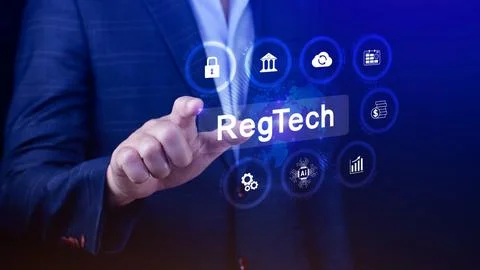 Regtech, Regulatory technology concept, management of regulatory processes .. Foto stock