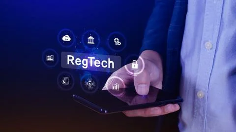 Regtech, Regulatory technology concept, management of regulatory processes .. Stock Photos