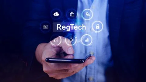 Regtech, Regulatory technology concept, management of regulatory processes .. Stock Photos