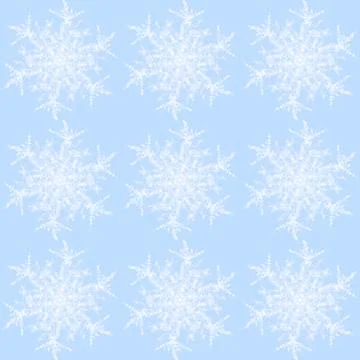 Regular abstract snowflake white on light blue Stock Illustration
