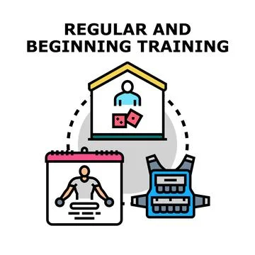 Regular and beginning training process concept icon Ilustración de archivo