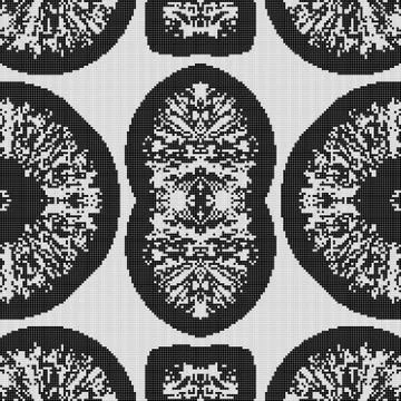 Regular black and white curtain pattern aligned in square. イラスト素材