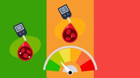 Regular Blood Sugar Level using portable device hypoglycemia, normal sugar an Stock Footage 331668645