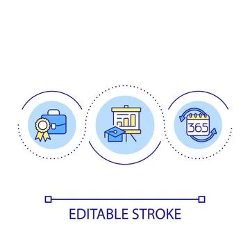 Regular business trainings for staff loop concept icon Illustrazione stock