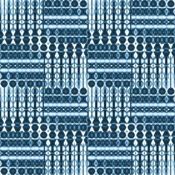 Regular circles and diamond pattern blue white shifted 스톡 일러스트