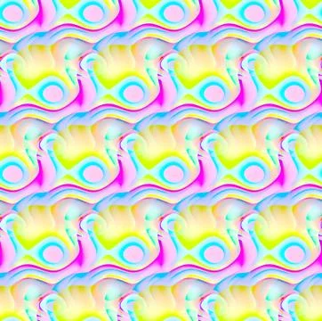 Regular circles pattern with wavy lines yellow pink magenta Stock Illustration