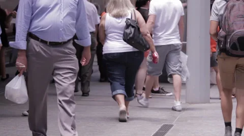 Regular city people in slow motion Stock Footage 33802154