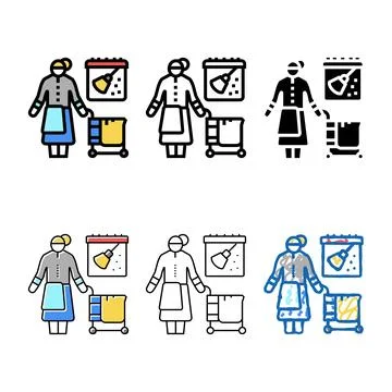 Regular cleaning variations color icon vector Stock Illustration