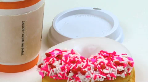 Regular Coffee &amp; Donut Zoom Out Stock Footage 40717089