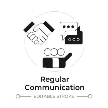 Regular communication modern flat line concept icon Stock Illustration