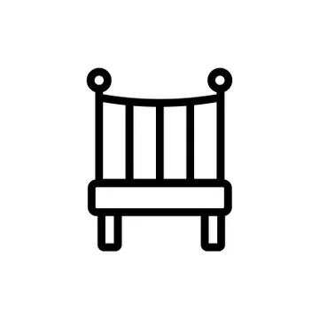 Regular crib side view icon vector outline illustration Illustrazione stock