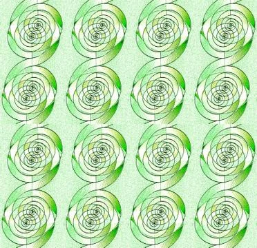 Regular delicate spirals pattern in green shades vertically Stock Illustration