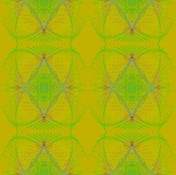 Regular diamond pattern lemon lime green with dots Stock Illustration