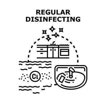 Regular disinfecting and cleaning kitchen bathroom surfaces Stock Illustration