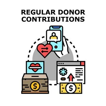 Regular donor contributions for charitable giving and support Stock Illustration