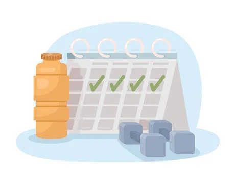 Regular exercise 2D vector isolated editable illustration Stock Illustration