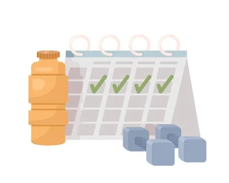 Regular exercise semi flat color vector objects Illustrazione stock